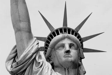cropped image of the statue of liberty